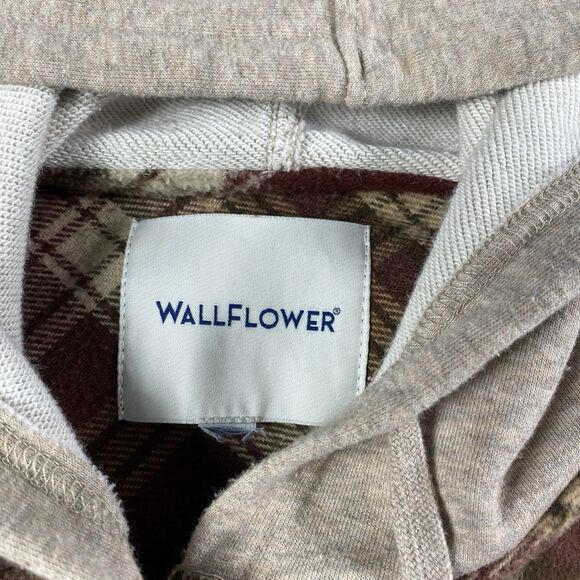 Wallflower Womens Button Up Hooded Shacket M Long Sleeve  Wool Blended - Picture 3 of 3